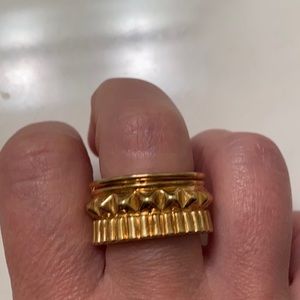 Waterford gold tone stud crown ring